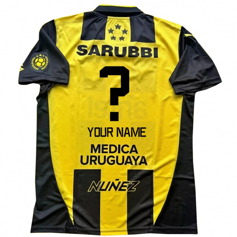 Danxen Dětské Tvé Jméno #0 Černá Žlutá Domů Hráčské Dresy 2025/26 Dres