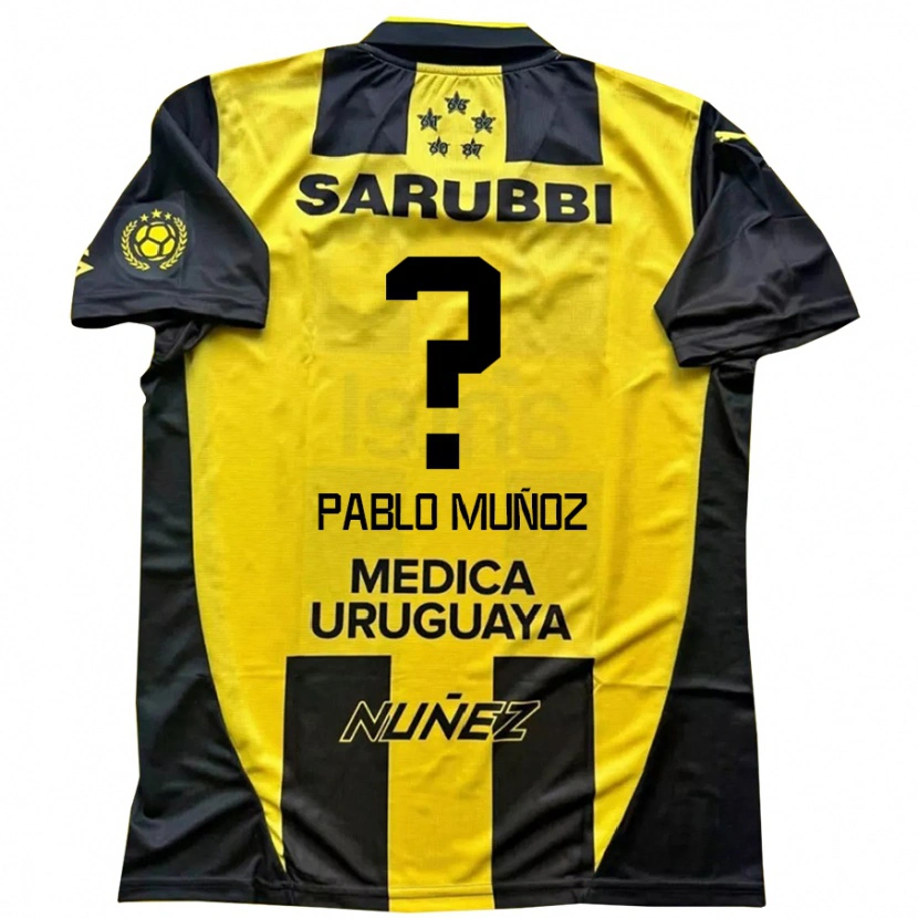 Danxen Dětské Juan Pablo Muñoz #0 Černá Žlutá Domů Hráčské Dresy 2025/26 Dres