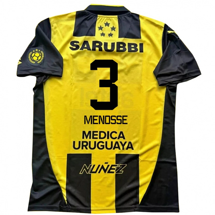 Danxen Dětské Hernán Menosse #3 Černá Žlutá Domů Hráčské Dresy 2025/26 Dres