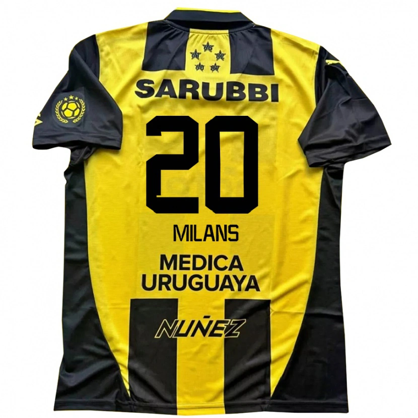 Danxen Dětské Pedro Milans #20 Černá Žlutá Domů Hráčské Dresy 2025/26 Dres