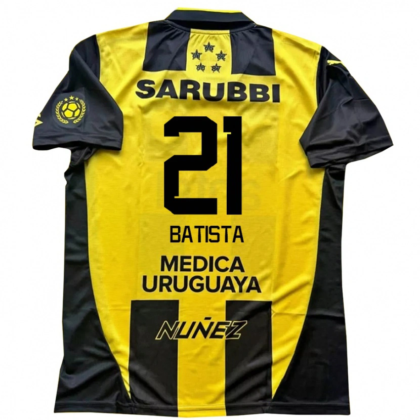 Danxen Dětské Facundo Batista #21 Černá Žlutá Domů Hráčské Dresy 2025/26 Dres