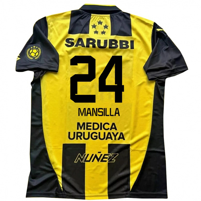 Danxen Dětské Brian Mansilla #24 Černá Žlutá Domů Hráčské Dresy 2025/26 Dres