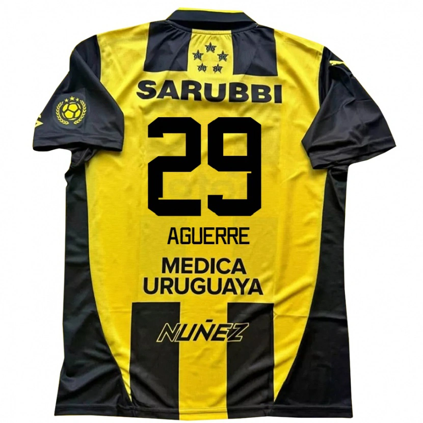 Danxen Dětské Washington Aguerre #29 Černá Žlutá Domů Hráčské Dresy 2025/26 Dres