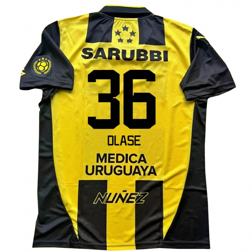 Danxen Dětské Tomás Olase #36 Černá Žlutá Domů Hráčské Dresy 2025/26 Dres