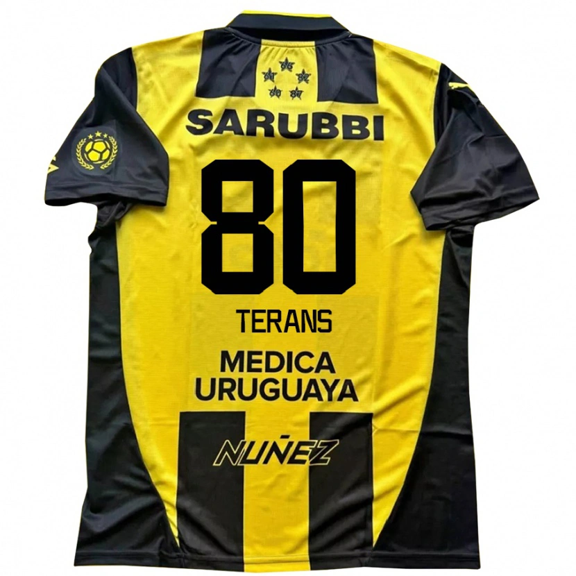 Danxen Dětské David Terans #80 Černá Žlutá Domů Hráčské Dresy 2025/26 Dres