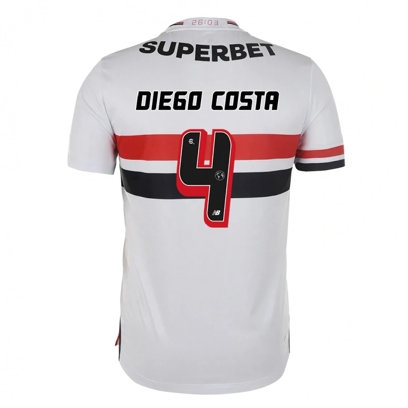 Danxen Dětské Diego Costa #4 Černá Červená Domů Hráčské Dresy 2025/26 Dres