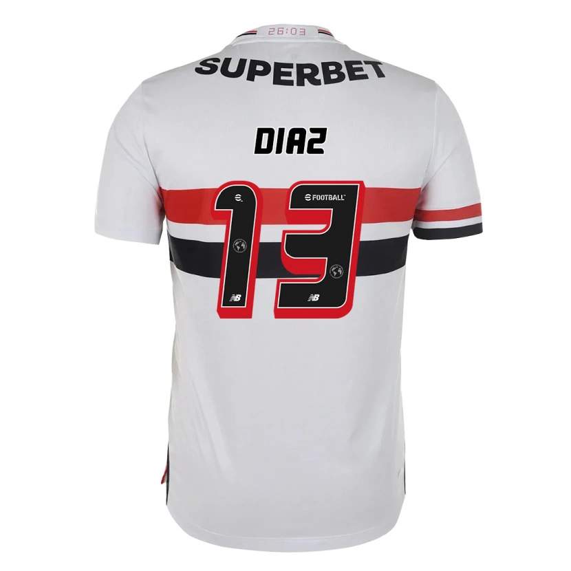 Danxen Dětské Enzo Díaz #13 Černá Červená Domů Hráčské Dresy 2025/26 Dres