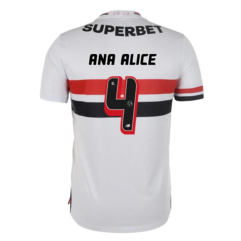 Danxen Dětské Ana Alice Luciano Da Silva #4 Černá Červená Domů Hráčské Dresy 2025/26 Dres