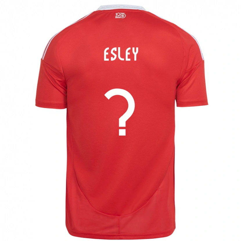 Danxen Dětské Esley #0 Bílá Červená Domů Hráčské Dresy 2025/26 Dres