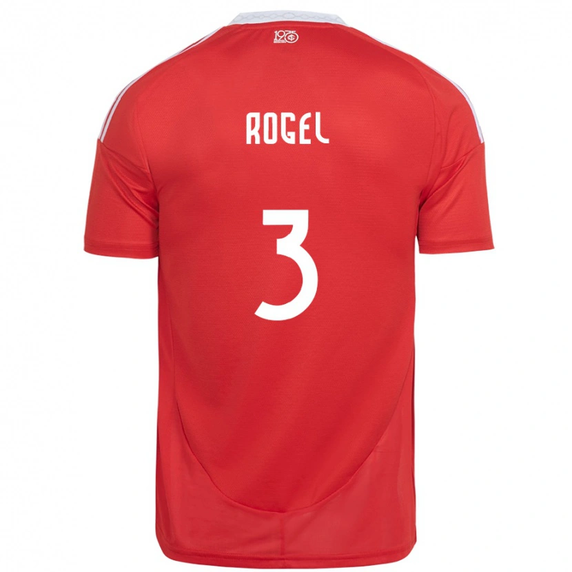 Danxen Dětské Agustín Rogel #3 Bílá Červená Domů Hráčské Dresy 2025/26 Dres