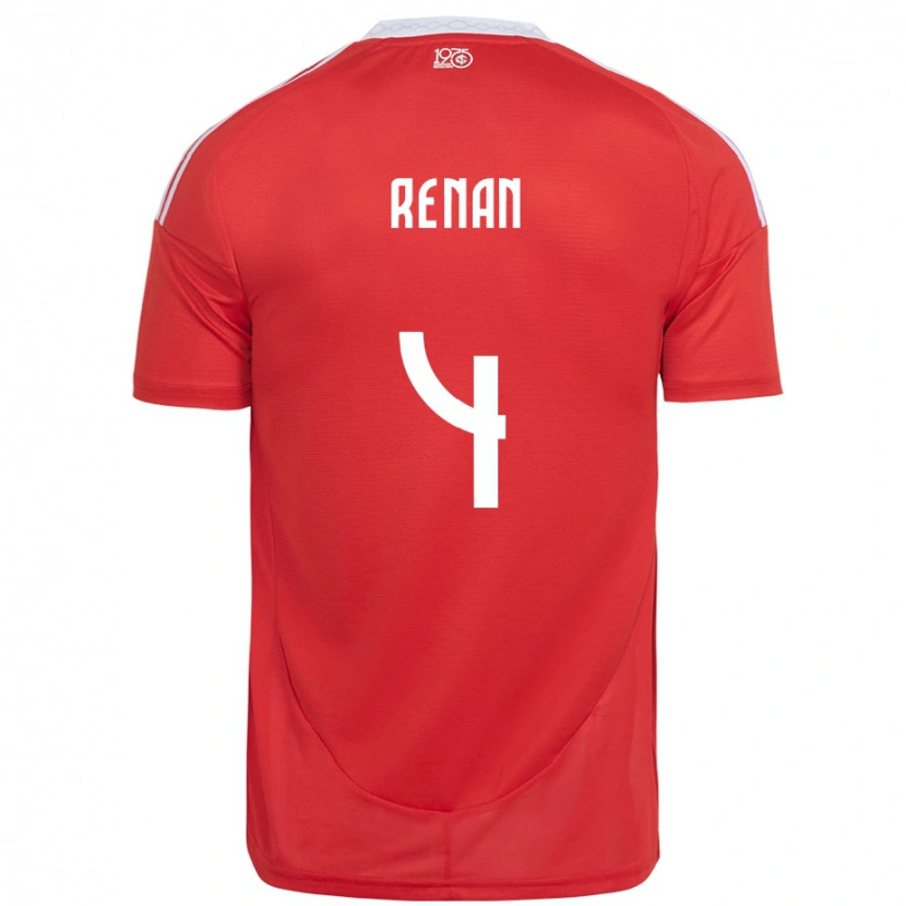 Danxen Dětské Robert Renan #4 Bílá Červená Domů Hráčské Dresy 2025/26 Dres