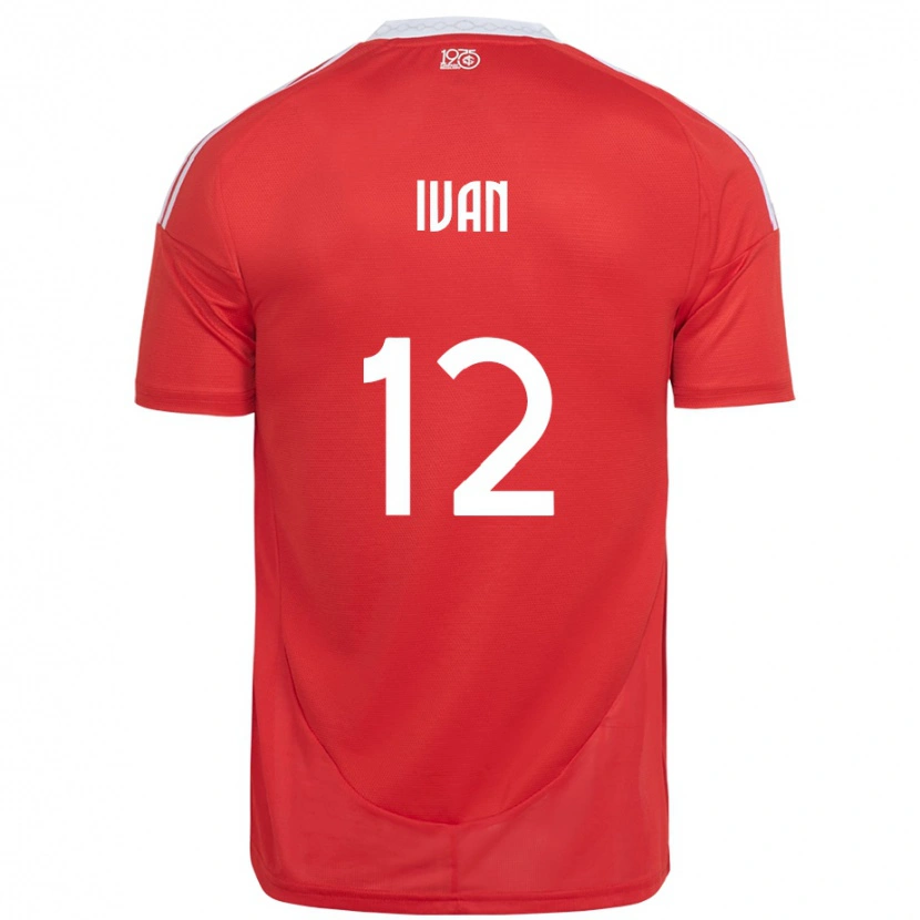 Danxen Dětské Ivan #12 Bílá Červená Domů Hráčské Dresy 2025/26 Dres