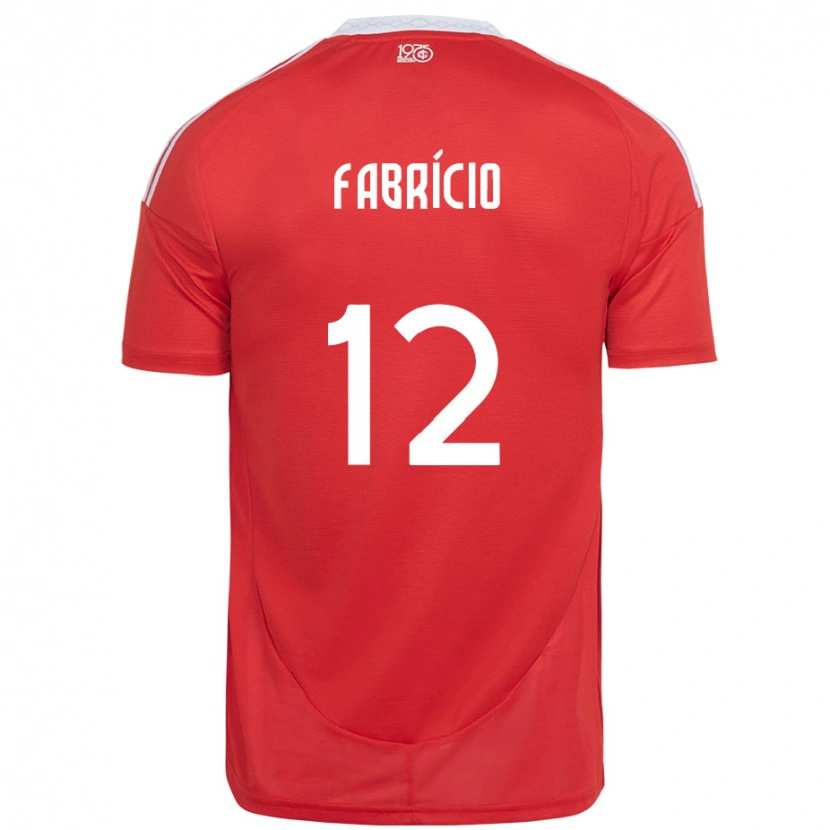 Danxen Dětské Fabrício #12 Bílá Červená Domů Hráčské Dresy 2025/26 Dres