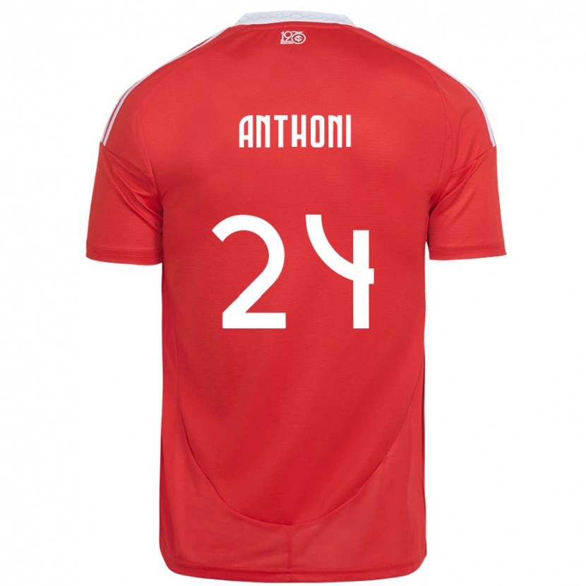 Danxen Dětské Anthoni #24 Bílá Červená Domů Hráčské Dresy 2025/26 Dres