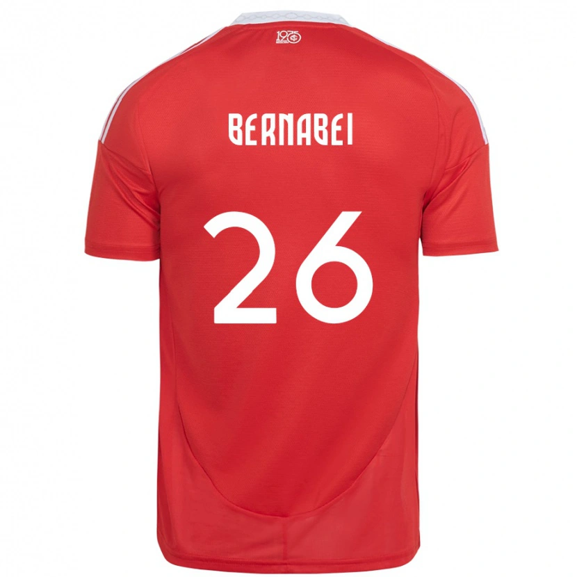 Danxen Dětské Alexandro Bernabei #26 Bílá Červená Domů Hráčské Dresy 2025/26 Dres