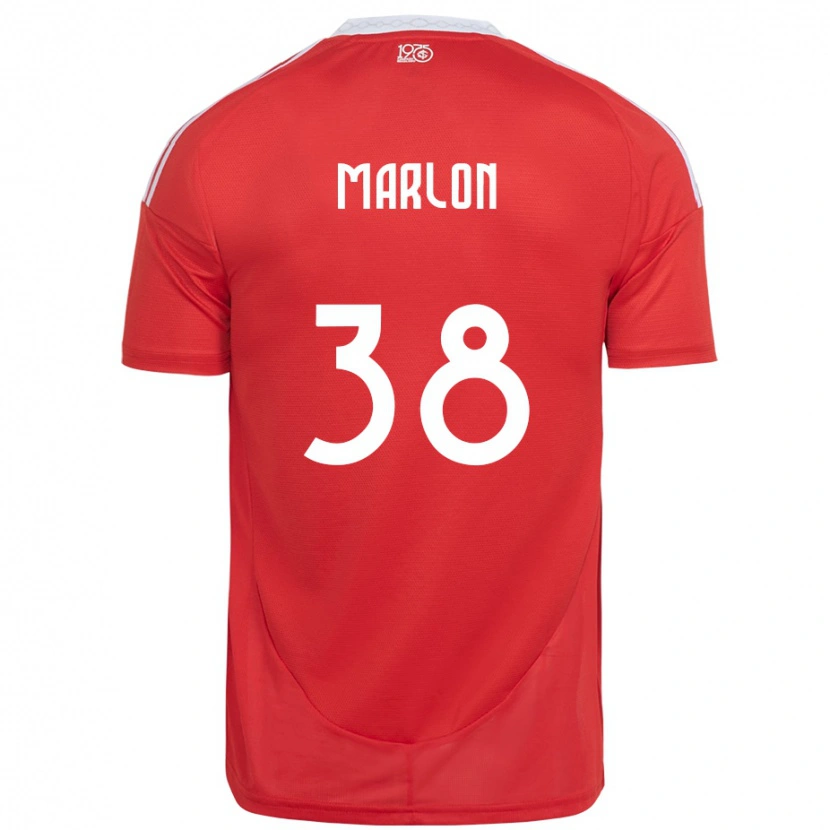Danxen Dětské Marlon #38 Bílá Červená Domů Hráčské Dresy 2025/26 Dres