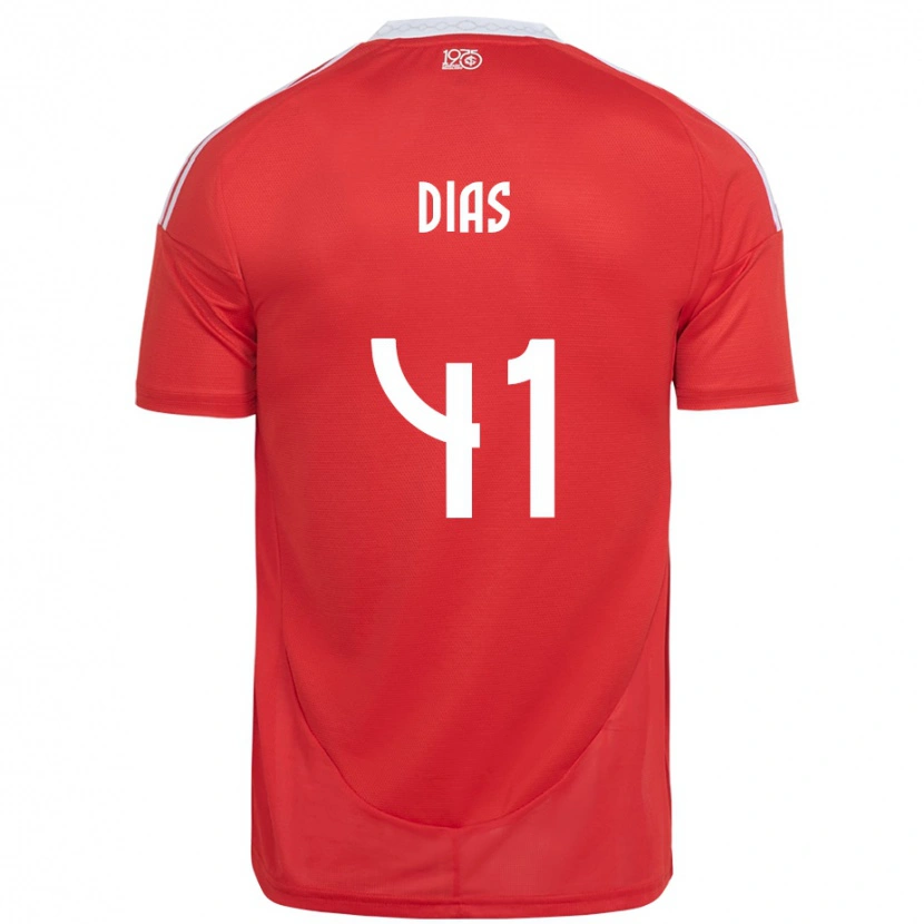 Danxen Dětské Matheus Dias #41 Bílá Červená Domů Hráčské Dresy 2025/26 Dres