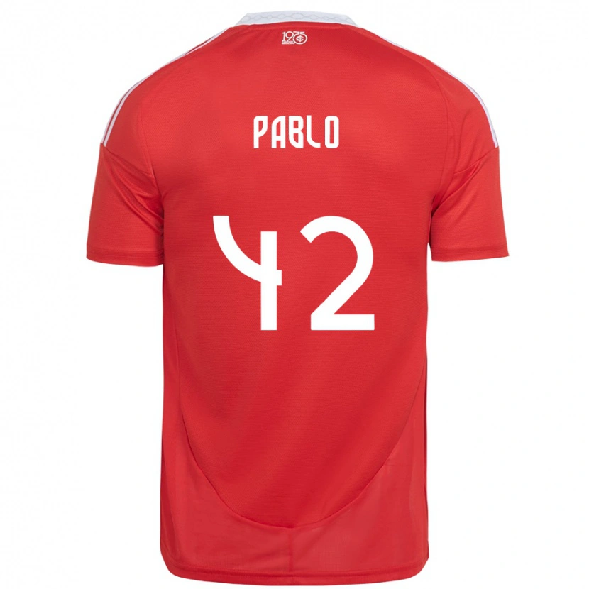 Danxen Dětské Pablo #42 Bílá Červená Domů Hráčské Dresy 2025/26 Dres