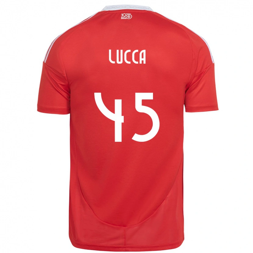 Danxen Dětské Lucca #45 Bílá Červená Domů Hráčské Dresy 2025/26 Dres