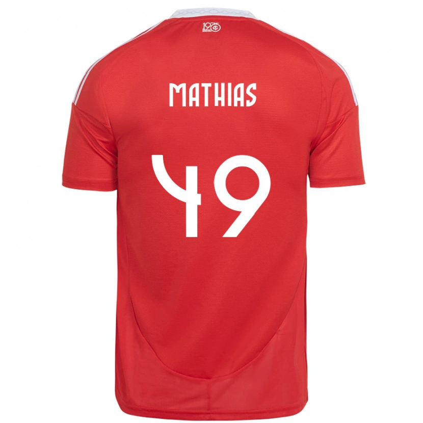 Danxen Dětské Ricardo Mathias #49 Bílá Červená Domů Hráčské Dresy 2025/26 Dres