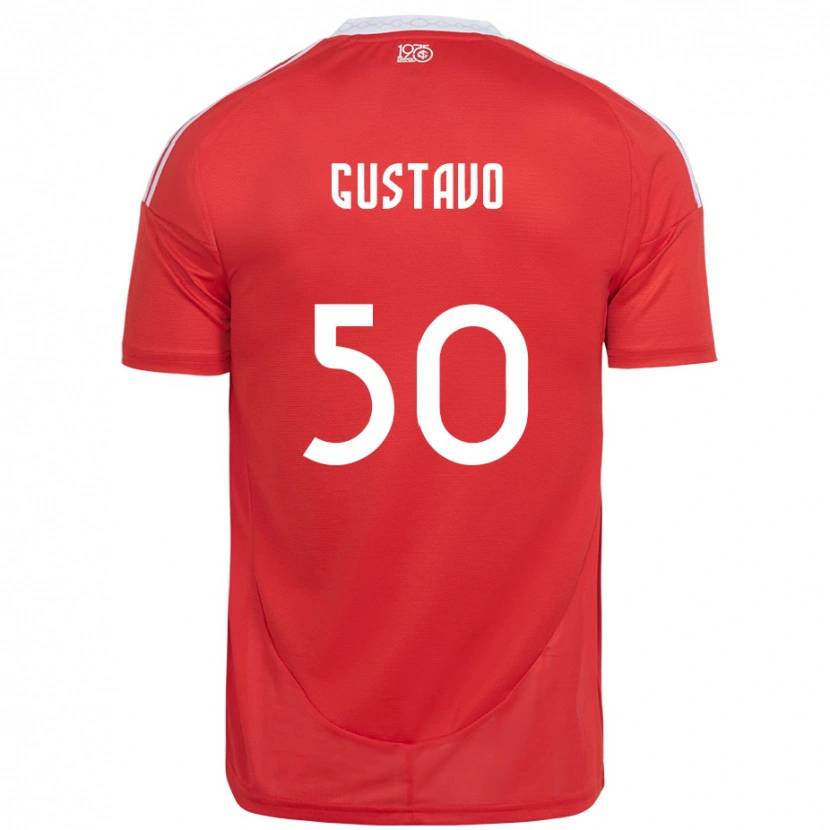 Danxen Dětské Gustavo #50 Bílá Červená Domů Hráčské Dresy 2025/26 Dres