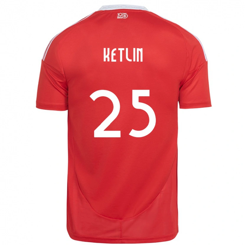 Danxen Dětské Ketlin #25 Bílá Červená Domů Hráčské Dresy 2025/26 Dres