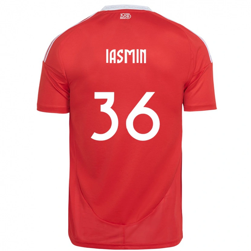 Danxen Dětské Iasmin #36 Bílá Červená Domů Hráčské Dresy 2025/26 Dres