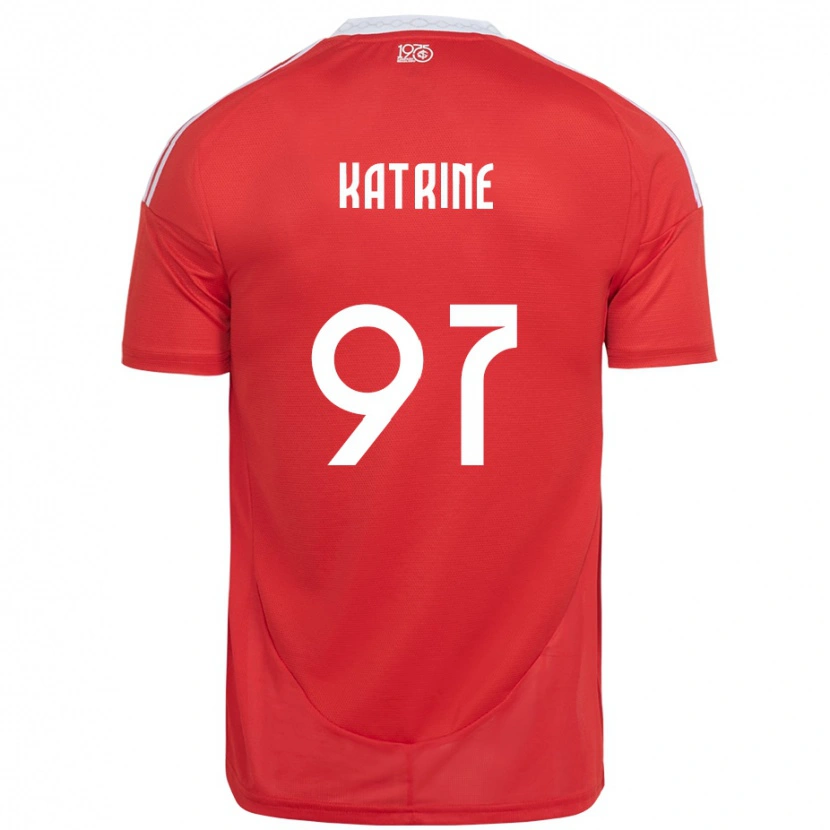 Danxen Dětské Katrine #97 Bílá Červená Domů Hráčské Dresy 2025/26 Dres