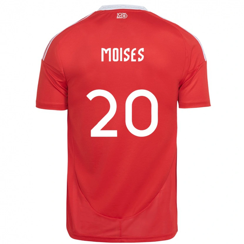 Danxen Dětské Moises #20 Bílá Červená Domů Hráčské Dresy 2025/26 Dres