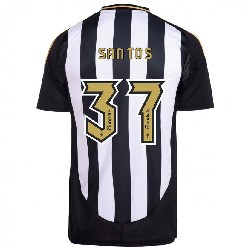 Danxen Dětské Júnior Santos #37 Bílá Černá Domů Hráčské Dresy 2025/26 Dres