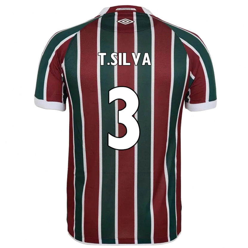 Danxen Dětské Thiago Silva #3 Bílá Zelená Vínová Domů Hráčské Dresy 2025/26 Dres