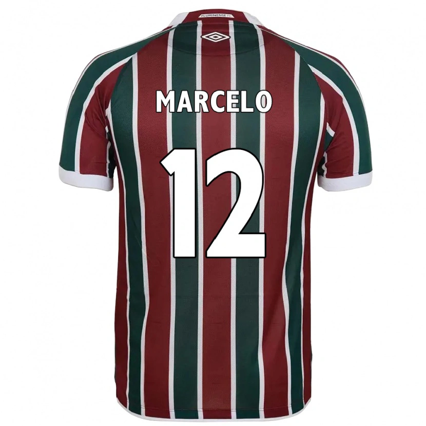 Danxen Dětské Marcelo #12 Bílá Zelená Vínová Domů Hráčské Dresy 2025/26 Dres