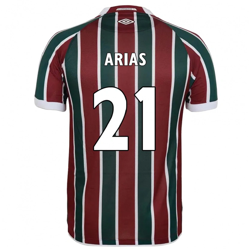 Danxen Dětské Jhon Arias #21 Bílá Zelená Vínová Domů Hráčské Dresy 2025/26 Dres