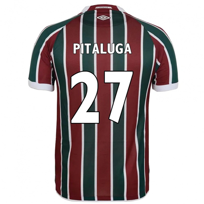 Danxen Dětské Marcelo Pitaluga #27 Bílá Zelená Vínová Domů Hráčské Dresy 2025/26 Dres