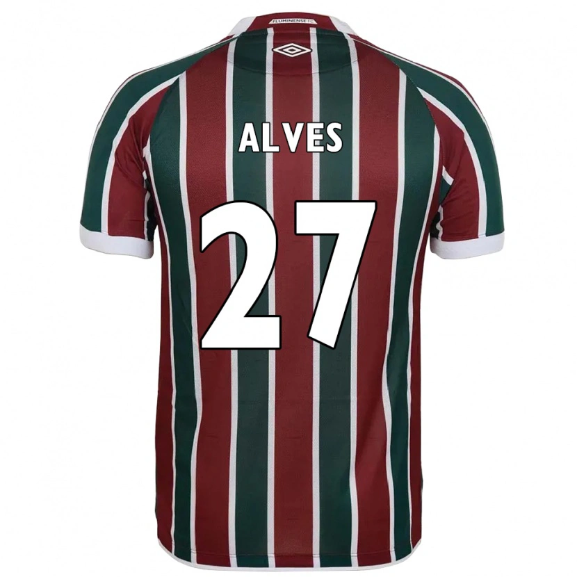 Danxen Dětské Felipe Alves #27 Bílá Zelená Vínová Domů Hráčské Dresy 2025/26 Dres