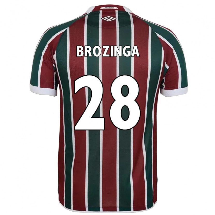 Danxen Dětské Nay Brozinga #28 Bílá Zelená Vínová Domů Hráčské Dresy 2025/26 Dres