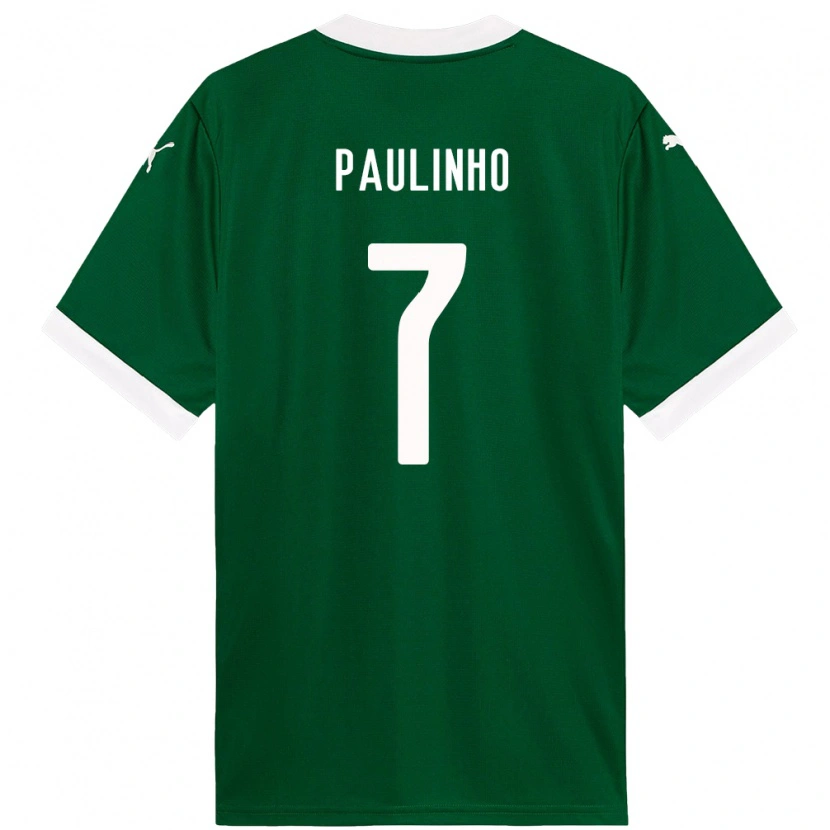 Danxen Dětské Paulinho #7 Bílá Zelená Domů Hráčské Dresy 2025/26 Dres