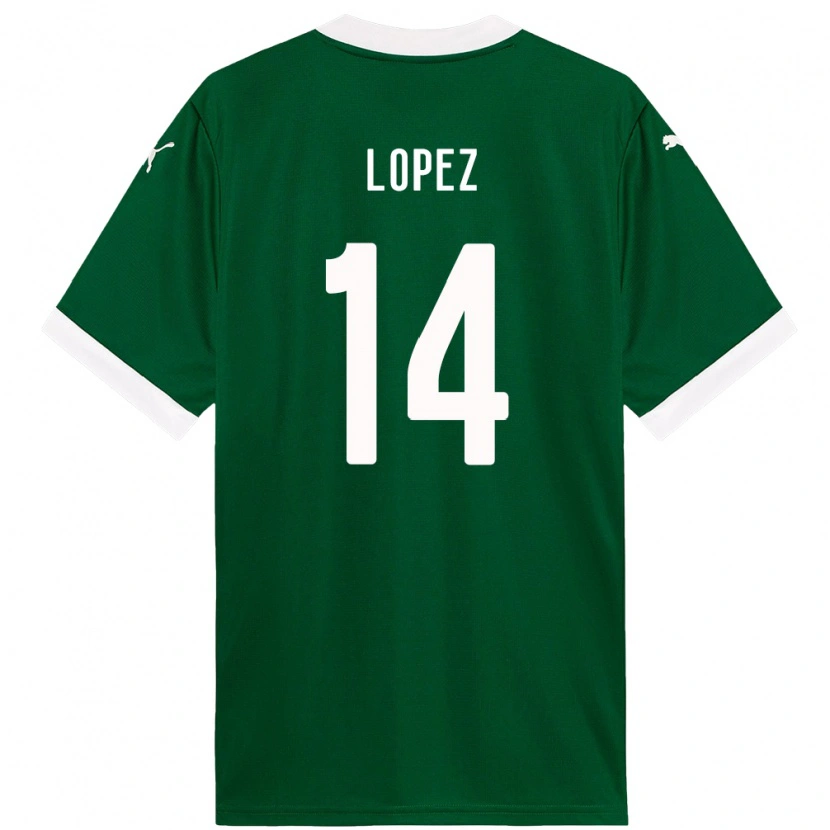 Danxen Dětské David Lopez #14 Bílá Zelená Domů Hráčské Dresy 2025/26 Dres