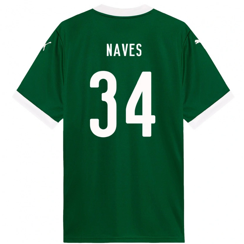 Danxen Dětské Naves #34 Bílá Zelená Domů Hráčské Dresy 2025/26 Dres