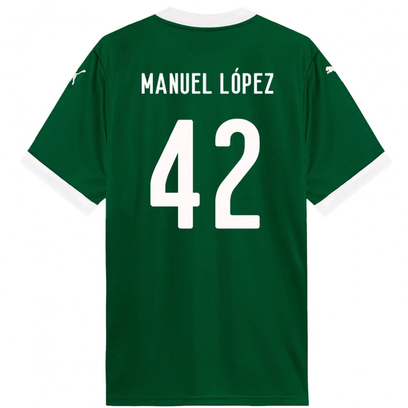 Danxen Dětské José Manuel López #42 Bílá Zelená Domů Hráčské Dresy 2025/26 Dres