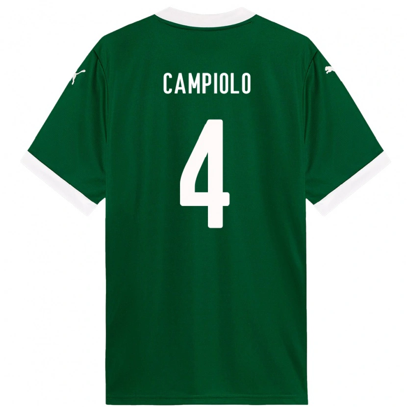 Danxen Dětské Giovanna Campiolo #4 Bílá Zelená Domů Hráčské Dresy 2025/26 Dres