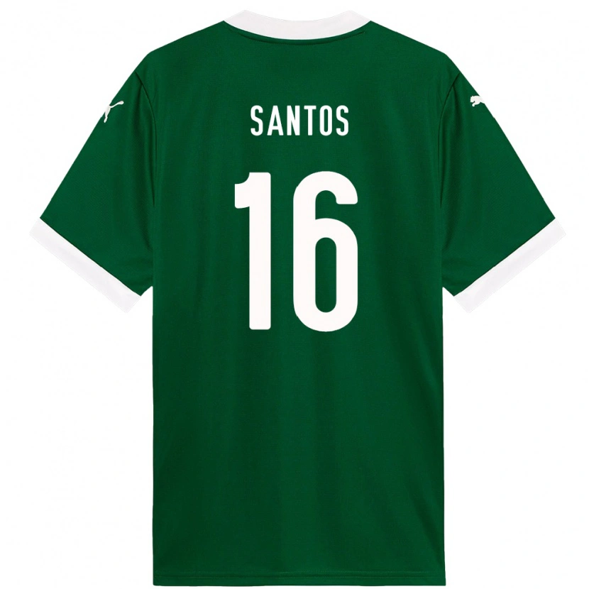 Danxen Dětské Gaby Santos #16 Bílá Zelená Domů Hráčské Dresy 2025/26 Dres