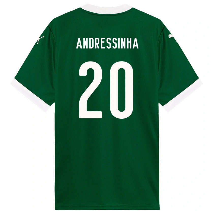 Danxen Dětské Andressinha #20 Bílá Zelená Domů Hráčské Dresy 2025/26 Dres