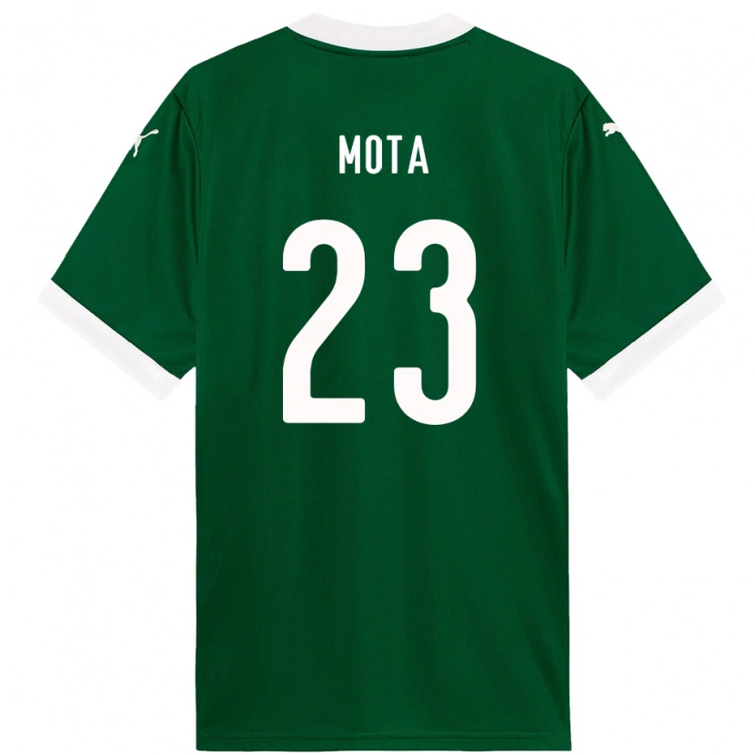Danxen Dětské Flávia Mota #23 Bílá Zelená Domů Hráčské Dresy 2025/26 Dres