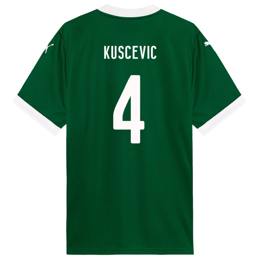 Danxen Dětské Benjamin Kuscevic #4 Bílá Zelená Domů Hráčské Dresy 2025/26 Dres