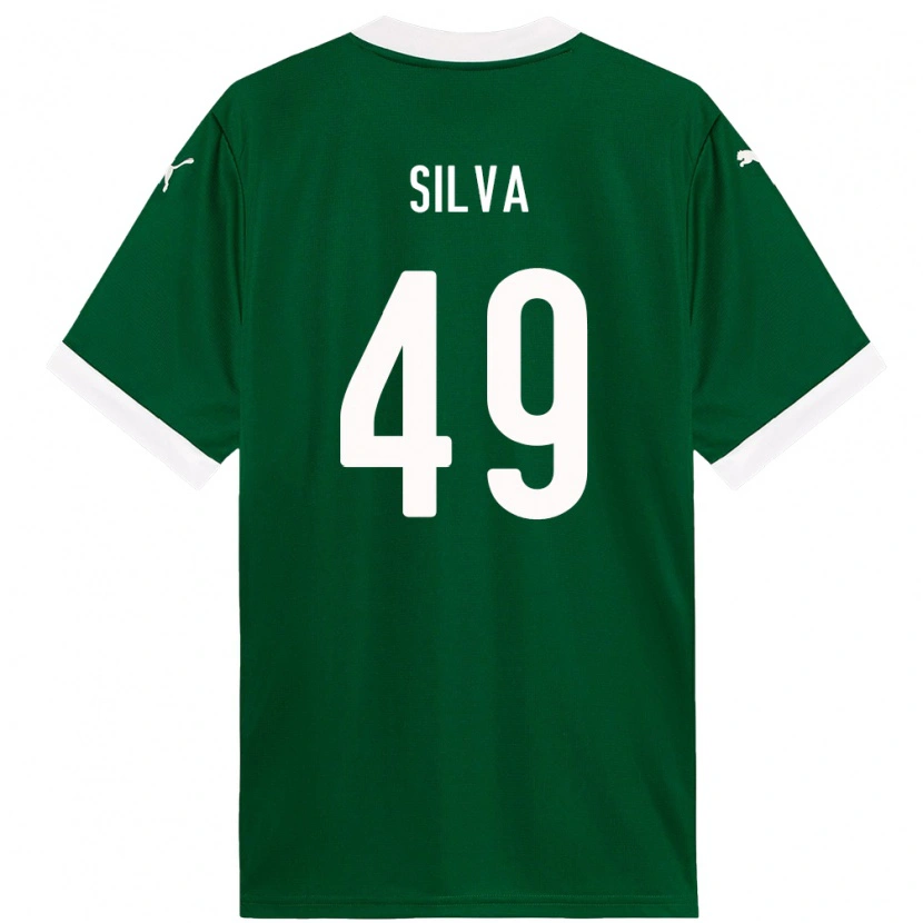 Danxen Dětské Gabriel Silva #49 Zelená Bílá Domů Hráčské Dresy 2025/26 Dres