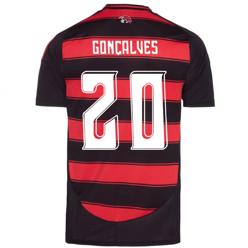 Danxen Dětské Matheus Gonçalves #20 Bílá Červená Domů Hráčské Dresy 2025/26 Dres