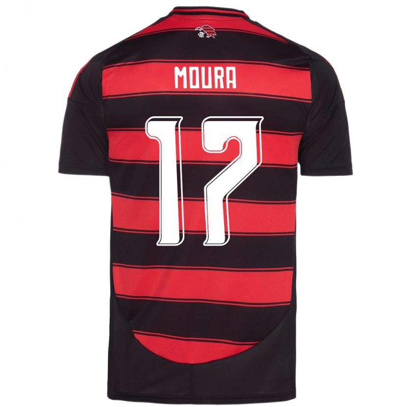 Danxen Dětské Hugo Moura #17 Bílá Červená Domů Hráčské Dresy 2025/26 Dres