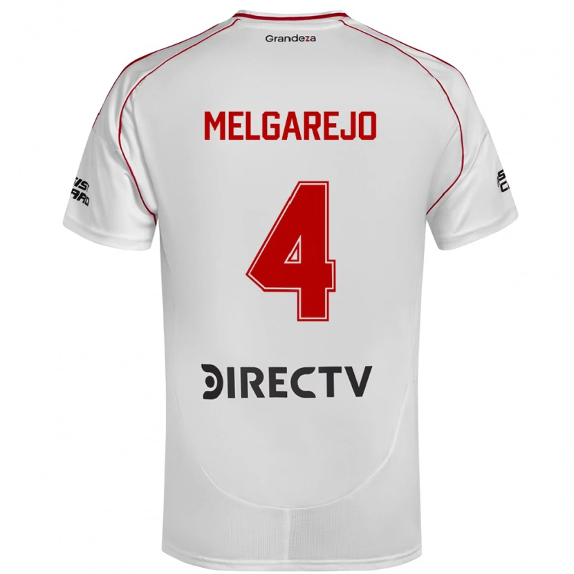 Danxen Dětské Stephanie Melgarejo #4 Bílá Červená Domů Hráčské Dresy 2025/26 Dres