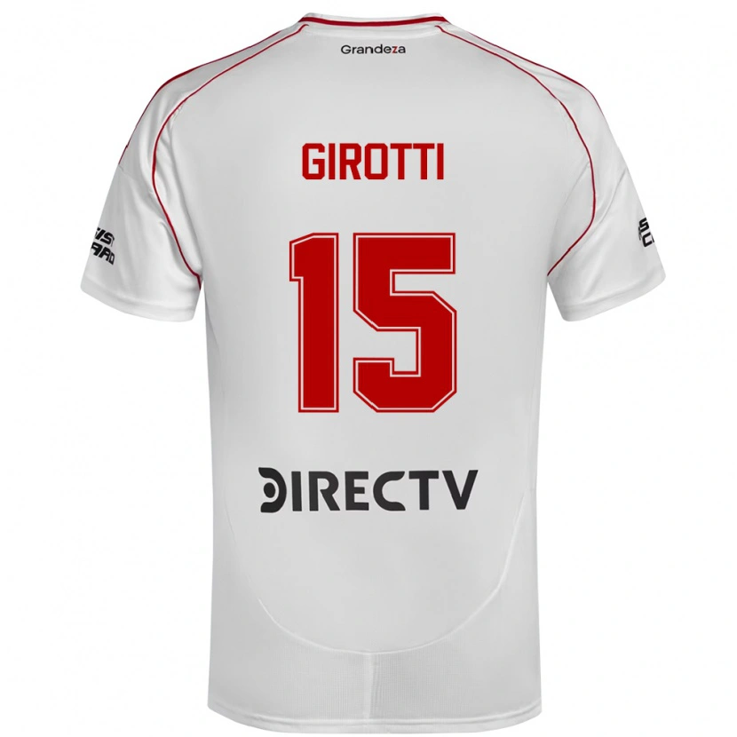 Danxen Dětské Federico Girotti #15 Bílá Červená Domů Hráčské Dresy 2025/26 Dres